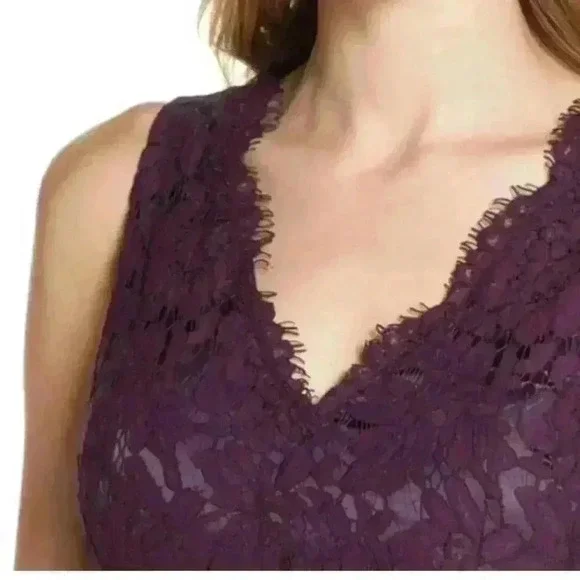 NWT Vince Camuto Plum purple Lace Sheath Dress size 14 - Picture 3 of 10